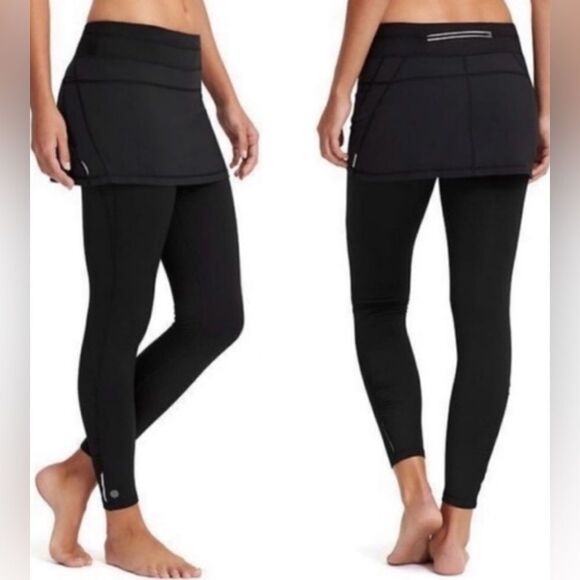 Athleta Women’s Black 2 in 1 Legging & Attached Activewear Skort - Picture 1 of 10
